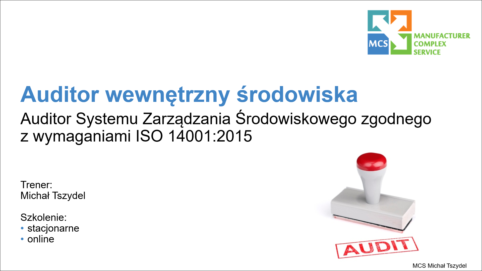 Auditor ISO 14001 2015 logo szkolenia