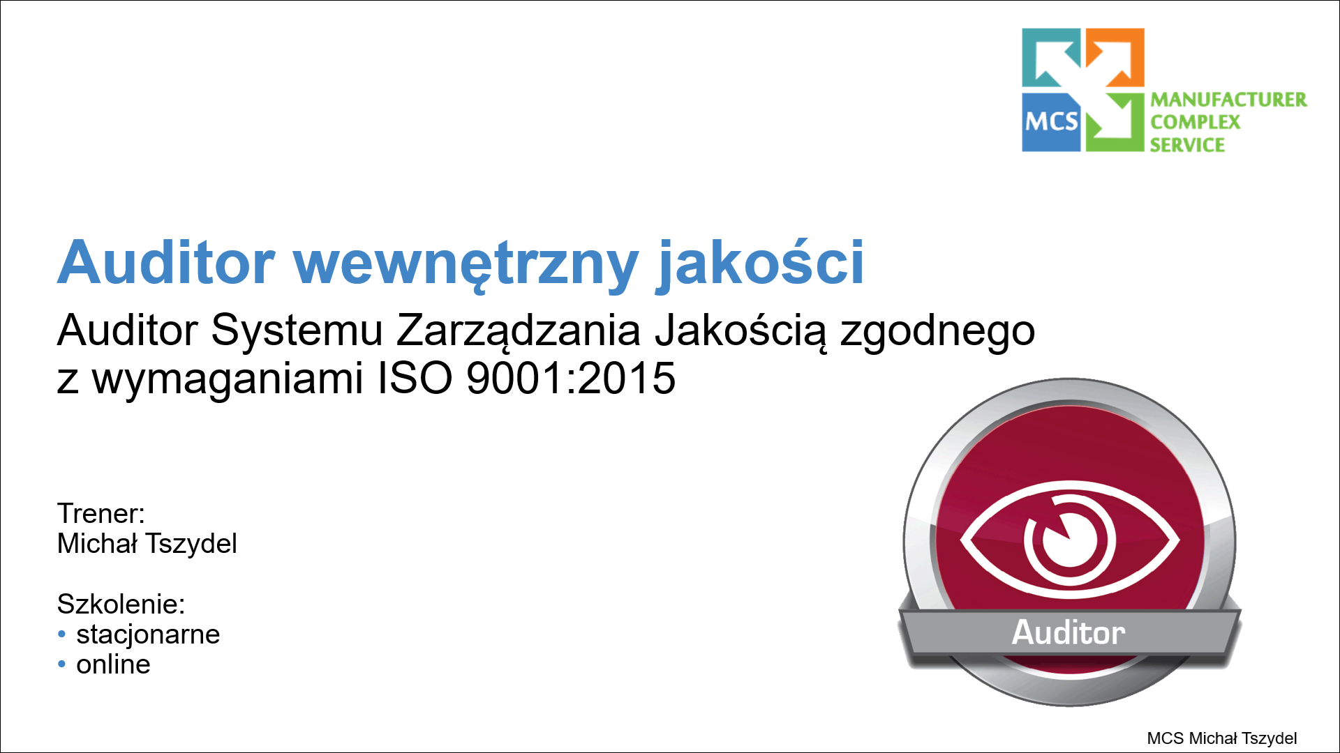 Auditor ISO 9001 2015   logo szkolenia