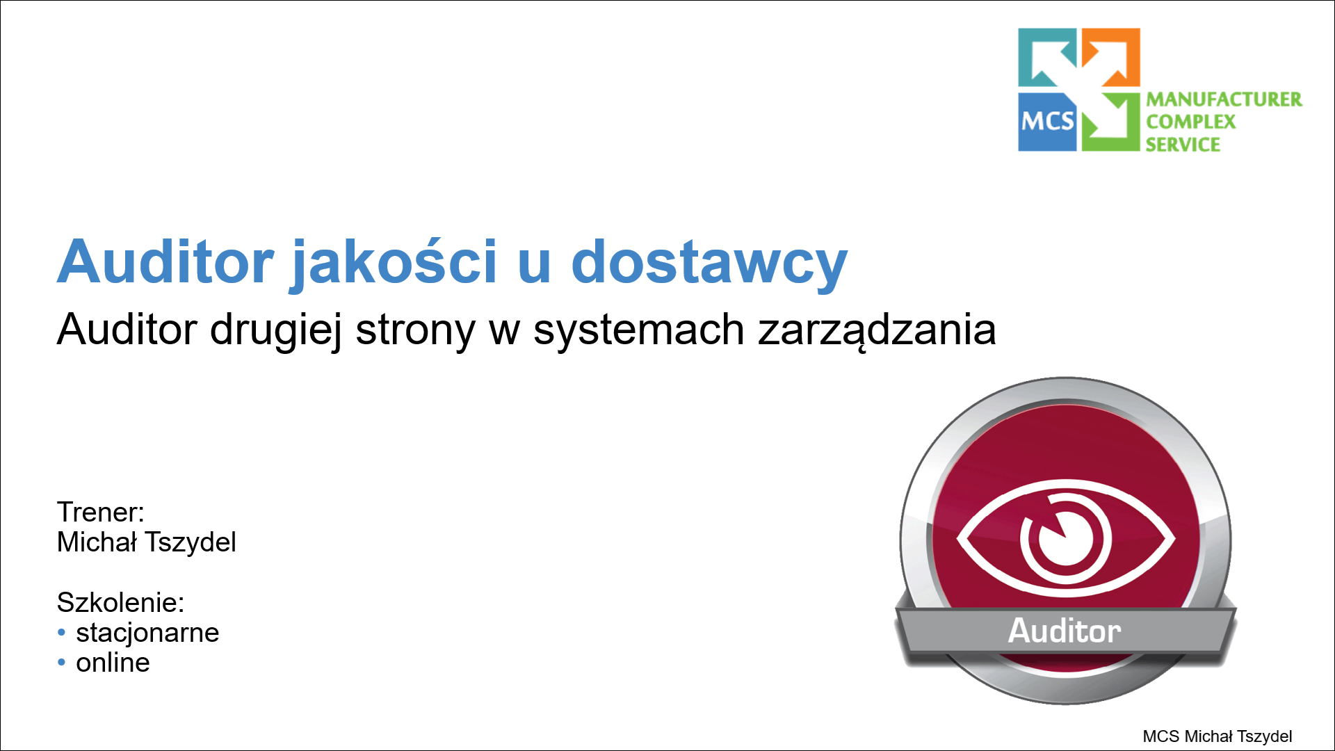 Auditor jakości u dsotawcy   logo szkolenia