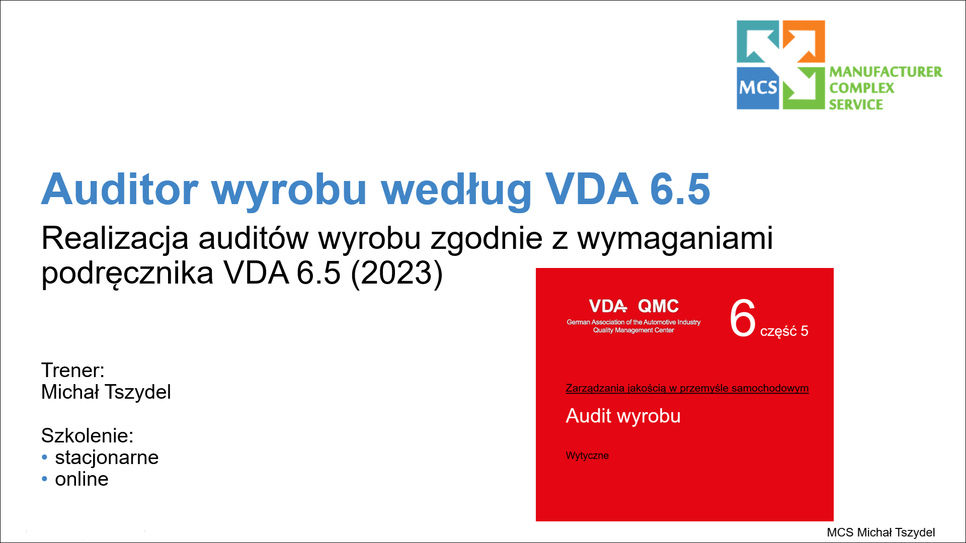 Auditor wyrobu według VDA 6.5   logo szkolenia