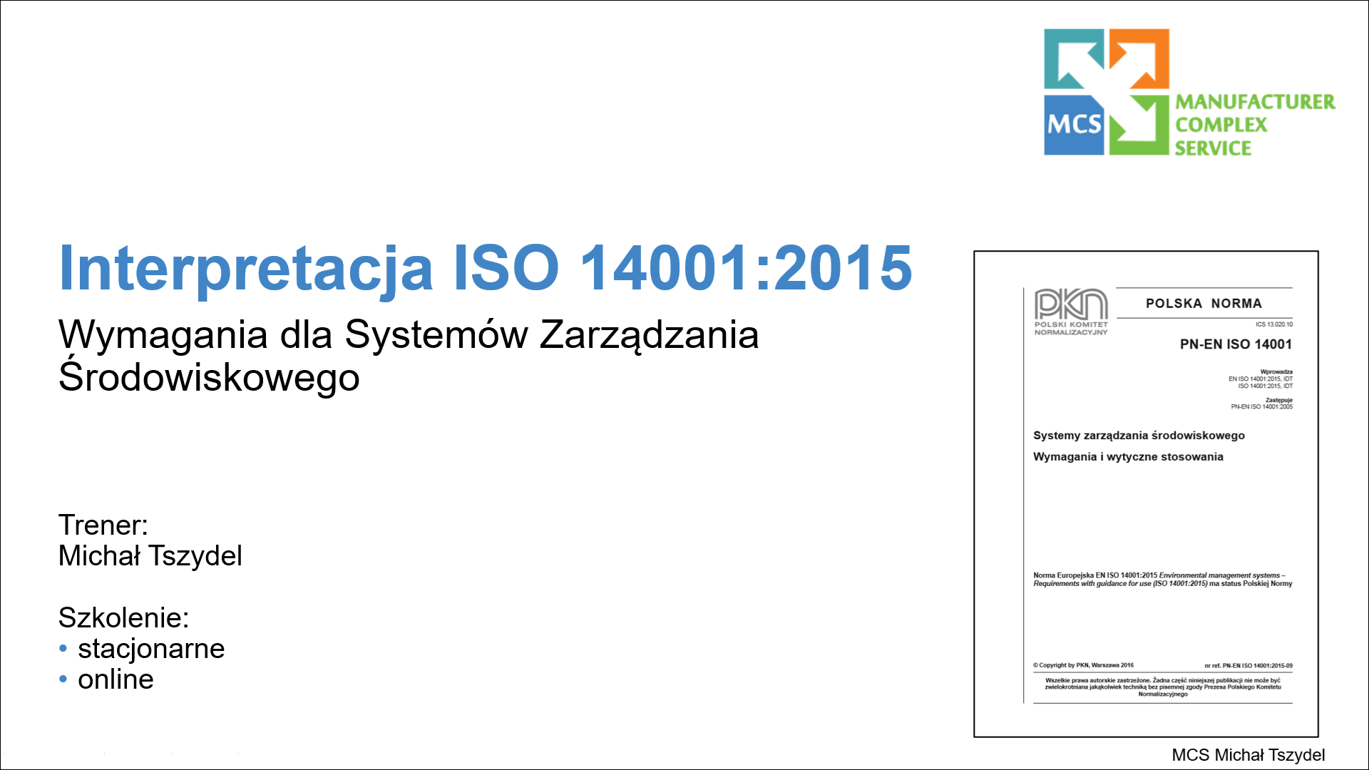 Interpretacja ISO 14001 2015   logo szkolenia