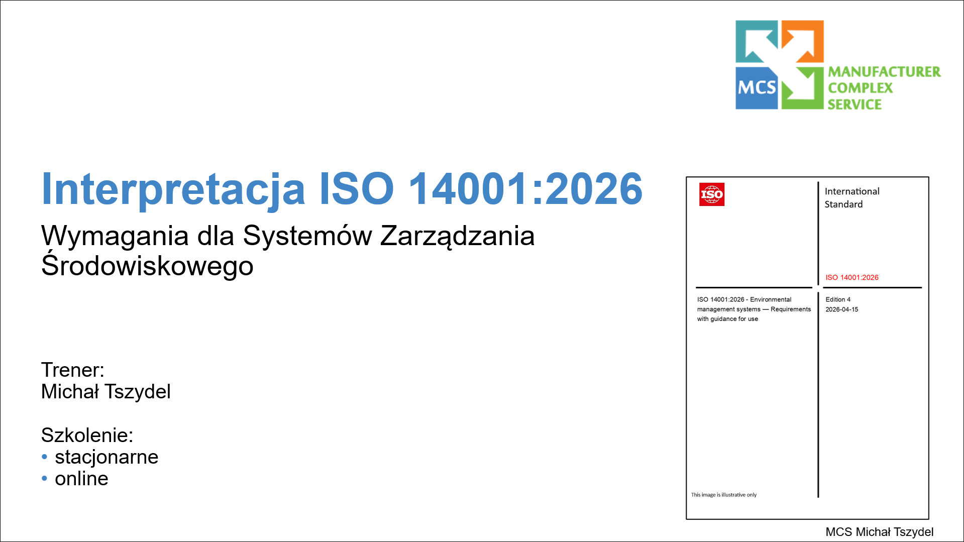 Interpretacja ISO 14001 2015   logo szkolenia