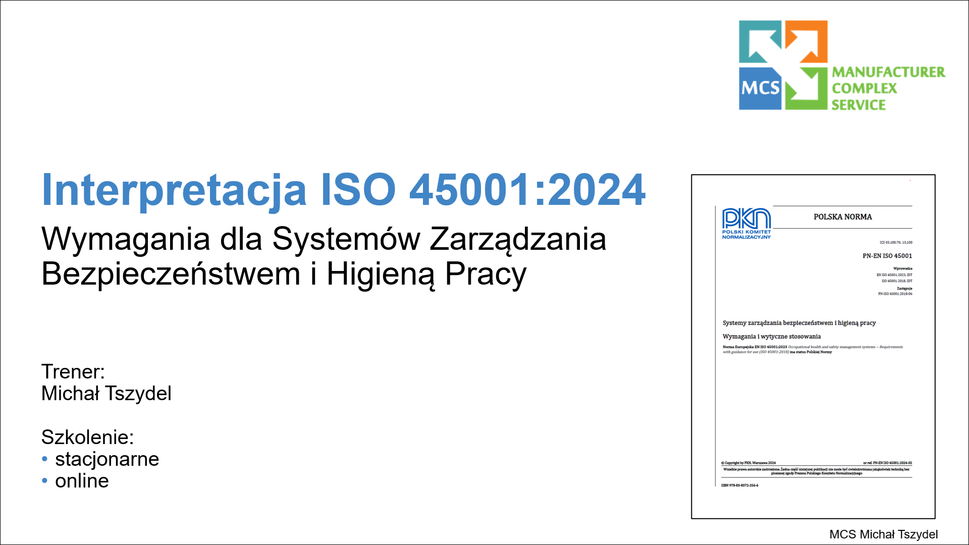 Interpretacja ISO 45001 2024 logo szkolenia