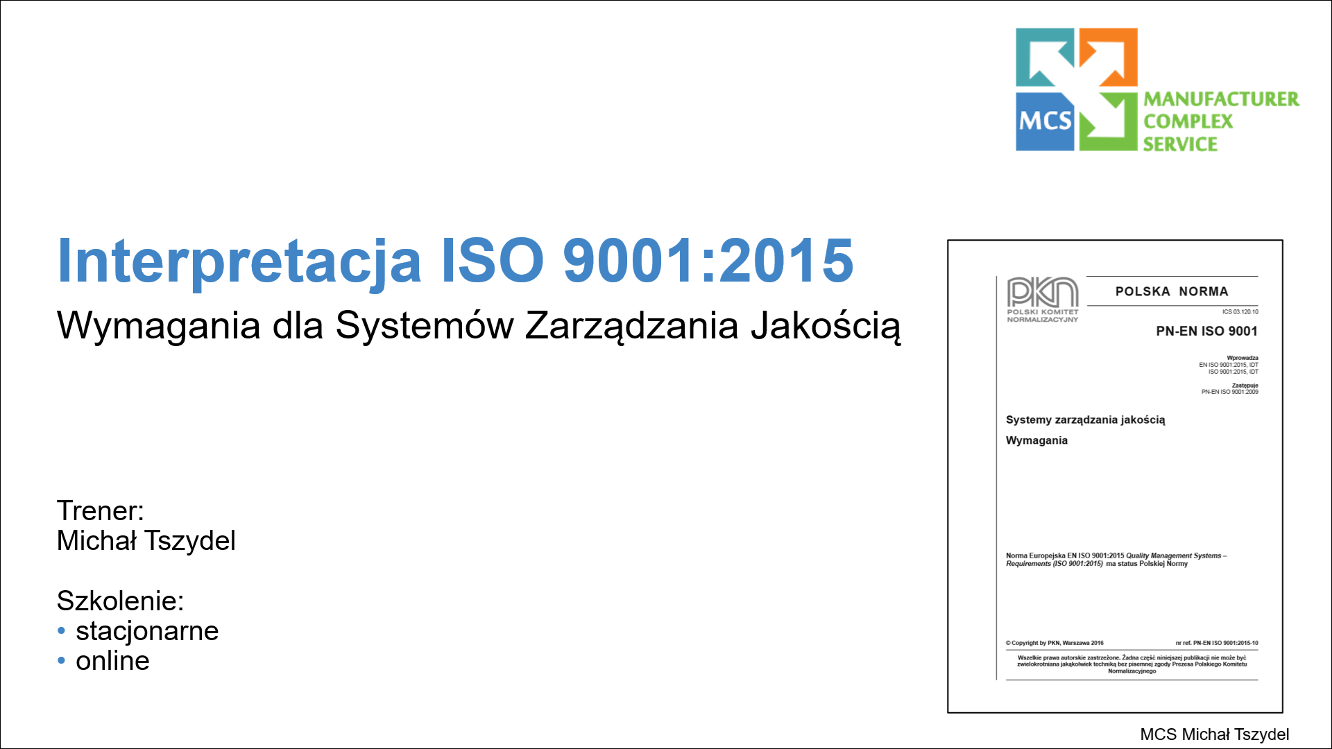 Interpretacja ISO 9001 2015   logo szkolenia