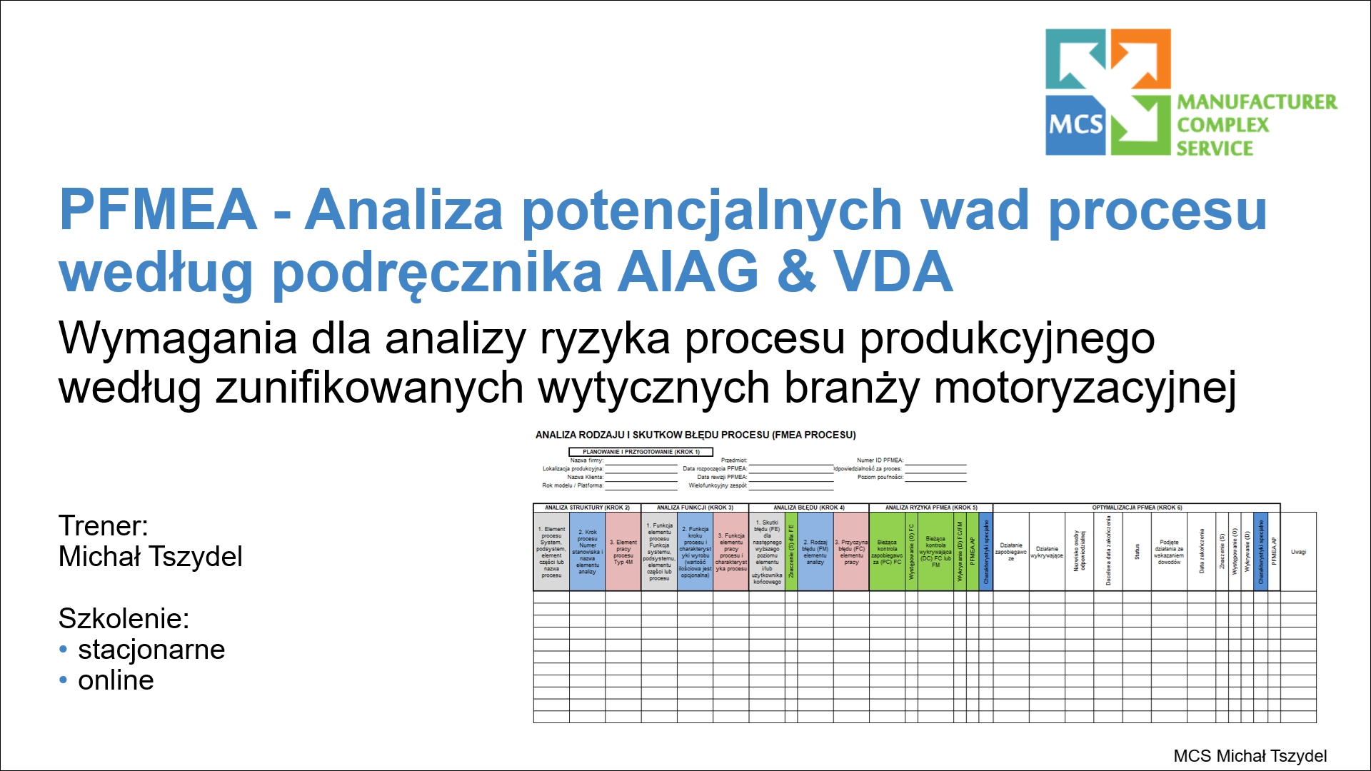 PFMEA AIAG&VDA   logo szkolenia