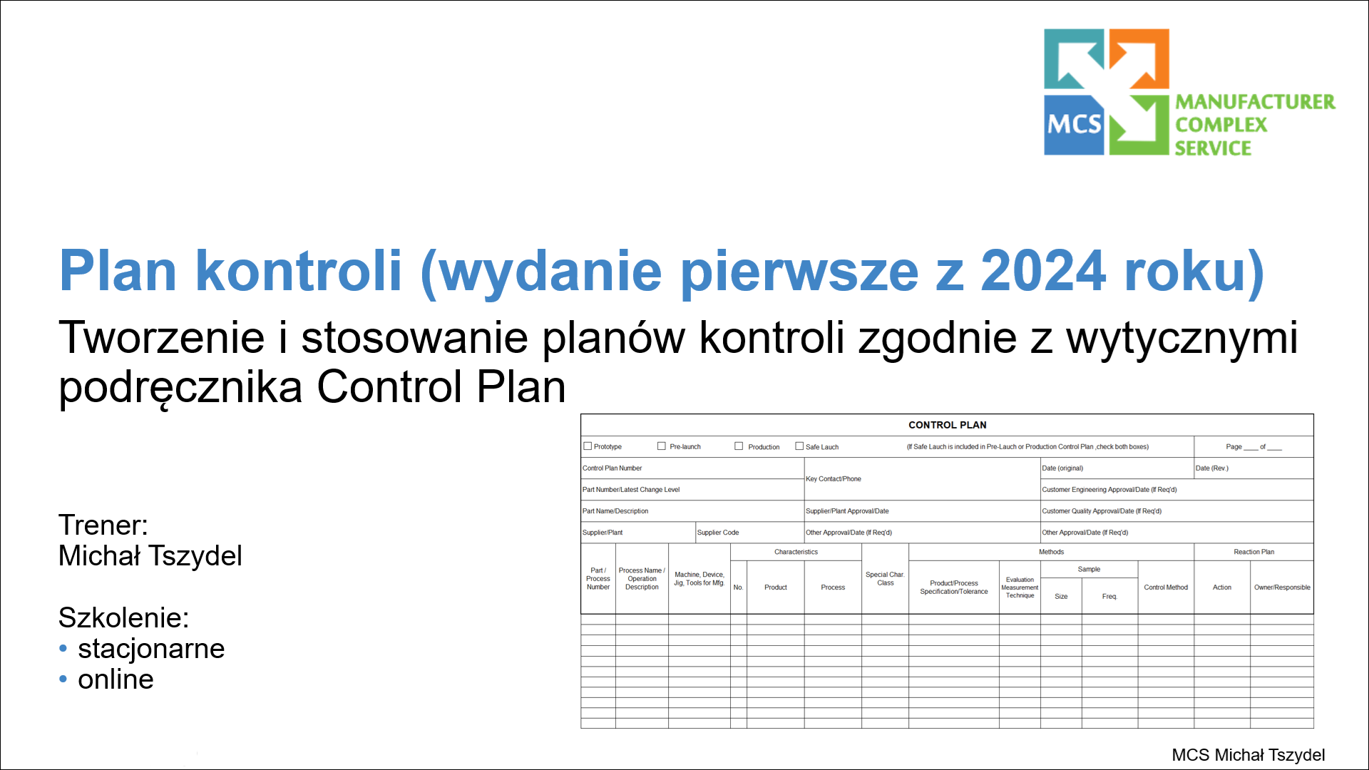 Plan kontroli 2 dni   logo szkolenia