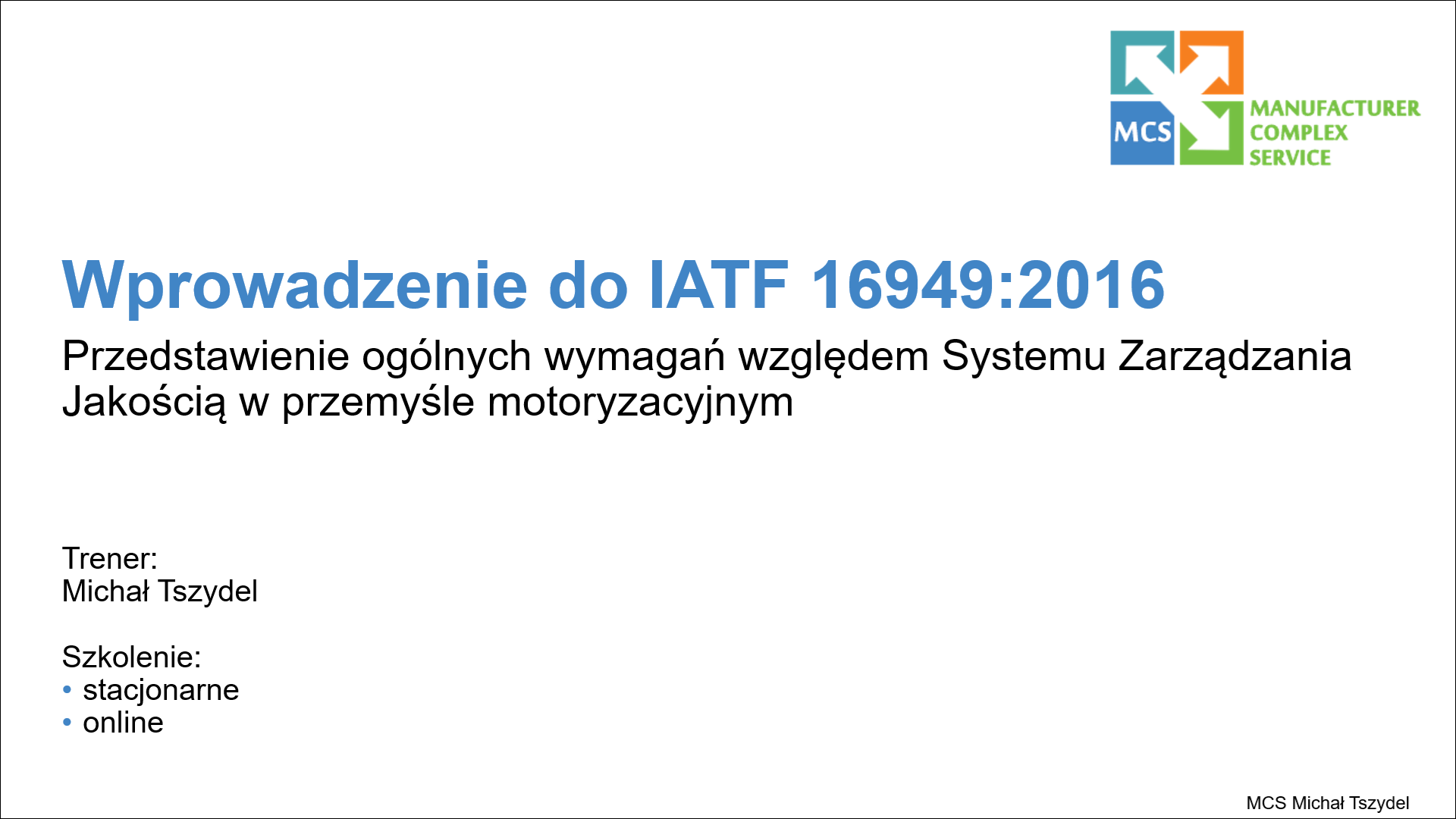 Wprowadzenie do IATF 16949 2016 1 dzień   logo szkolenia